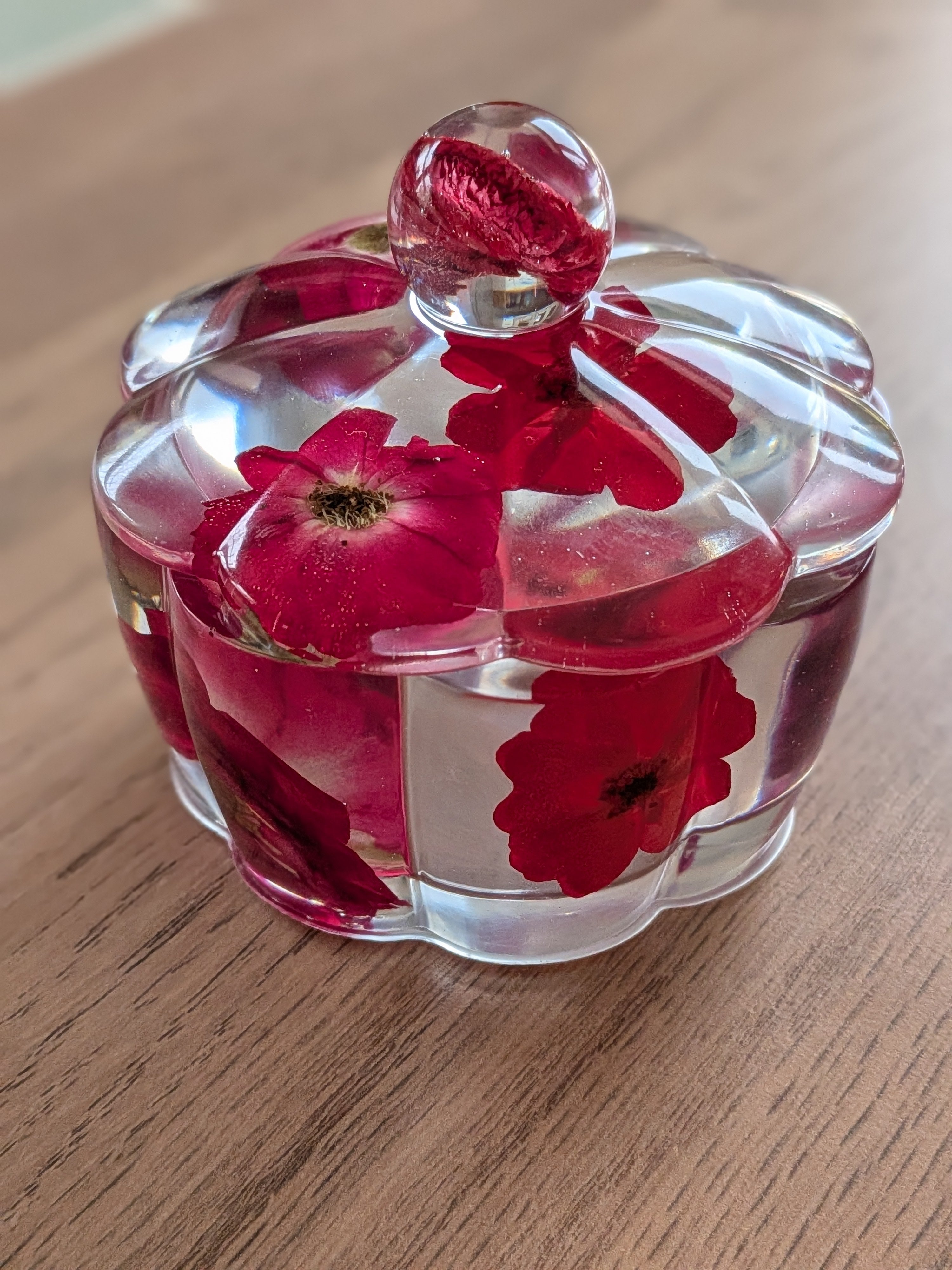Boîte à bijoux  — Boutons de Rose Rouge (Grand format)