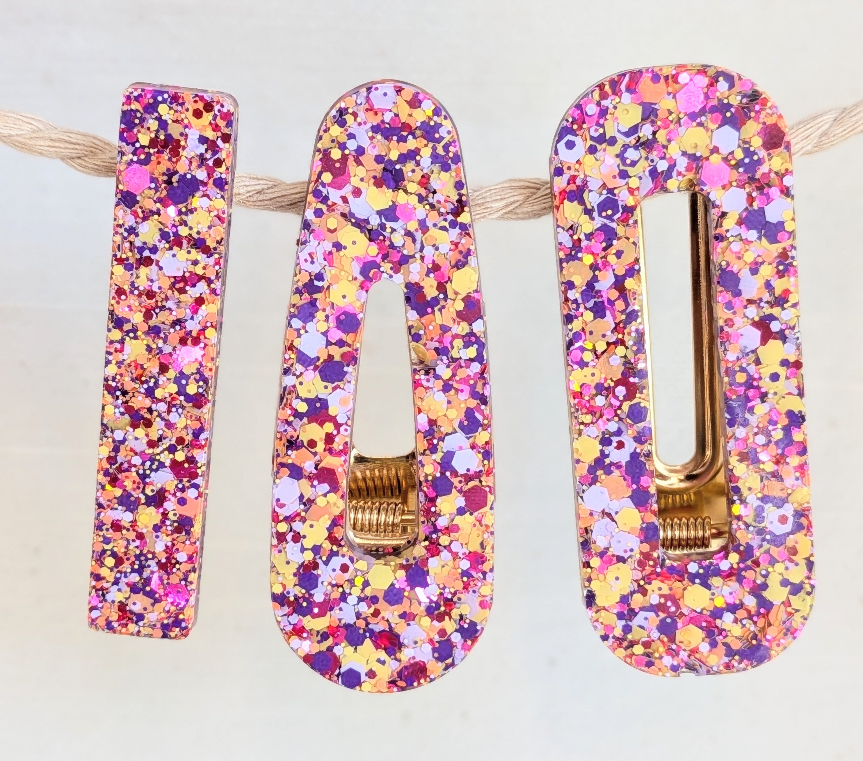 Lot de 3 barrettes résine – Coloris Fiesta Dorée