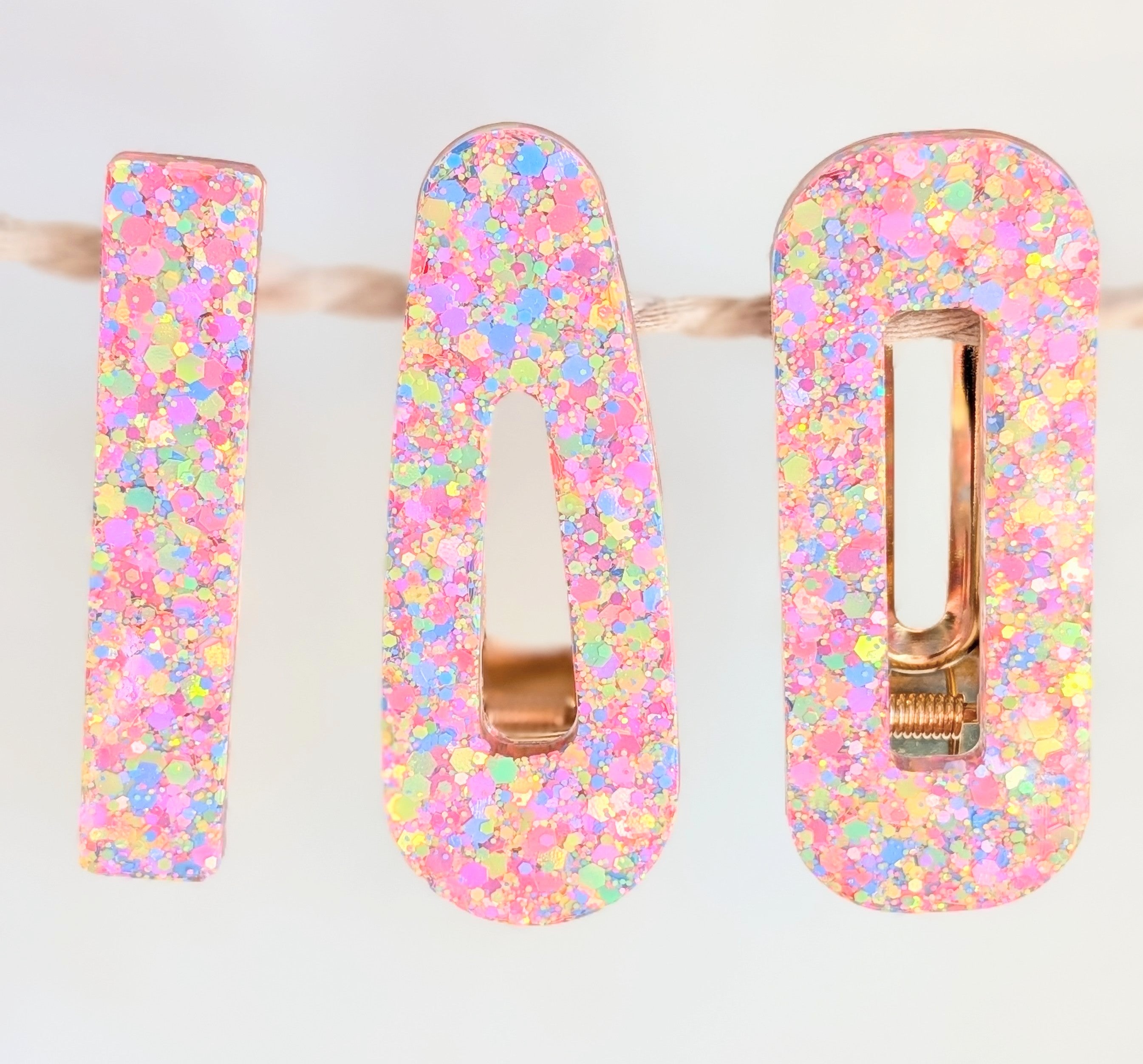 Lot de 3 barrettes résine – Coloris Carnaval Soleil