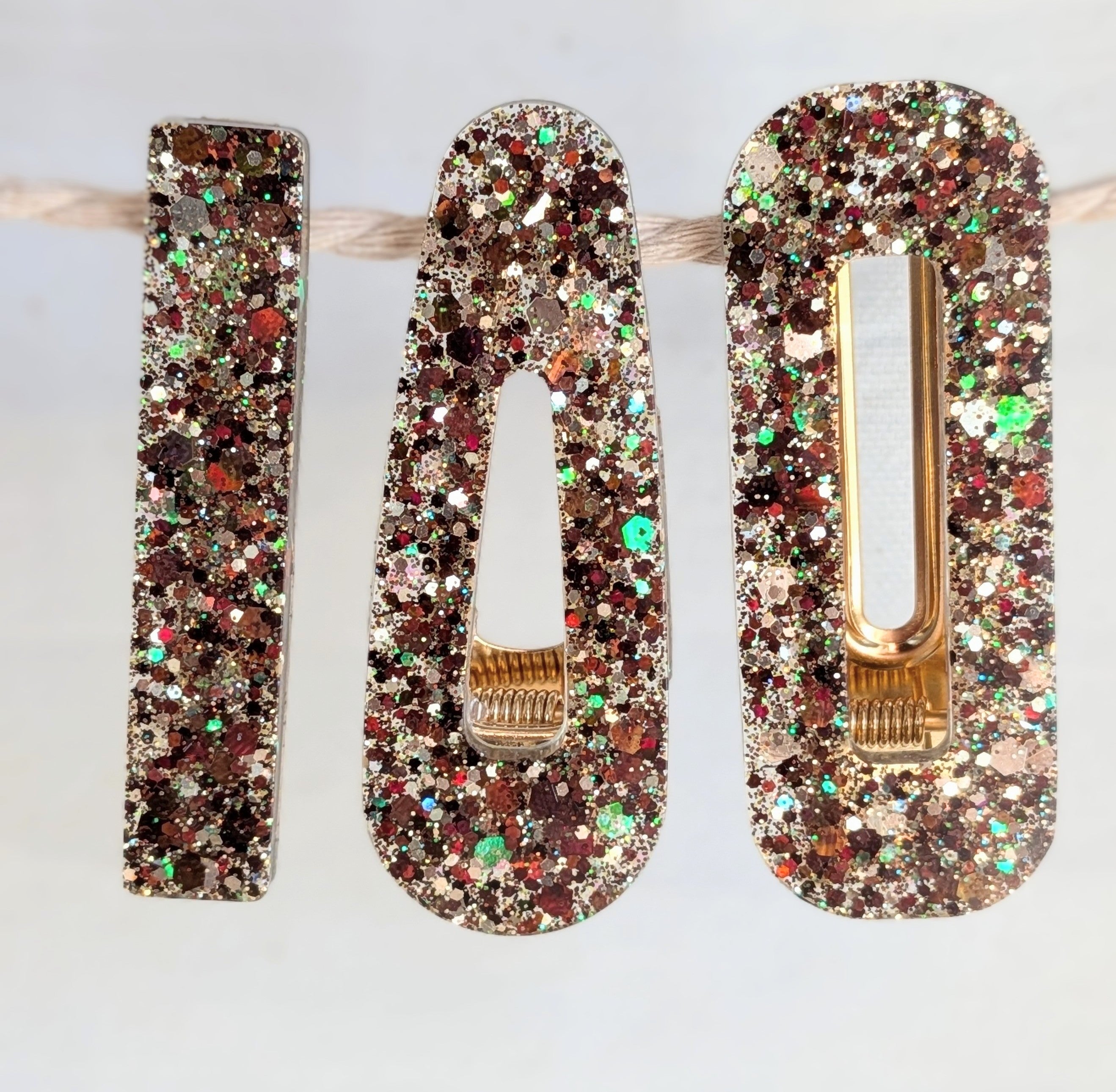 Lot de 3 barrettes résine – Coloris Terre Stellaire