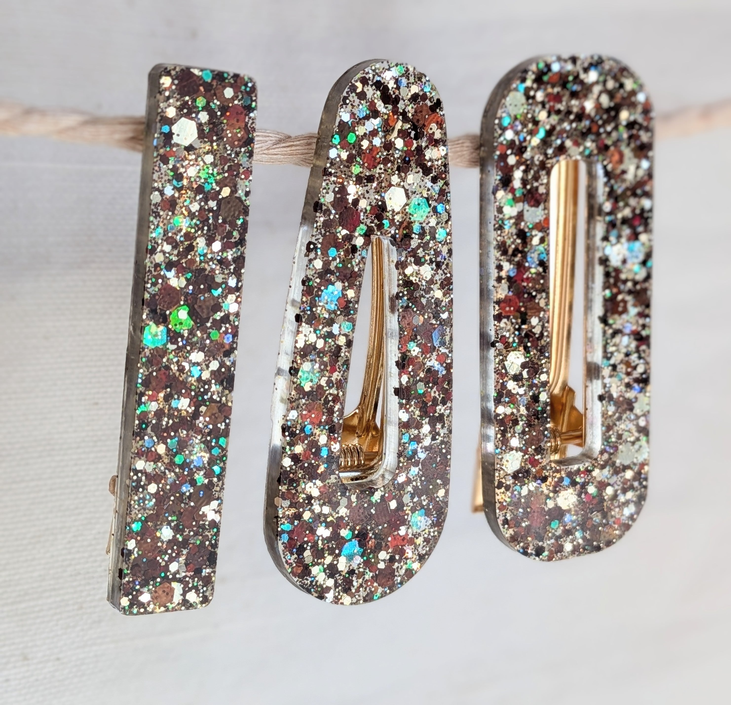 Lot de 3 barrettes résine – Coloris Terre Stellaire