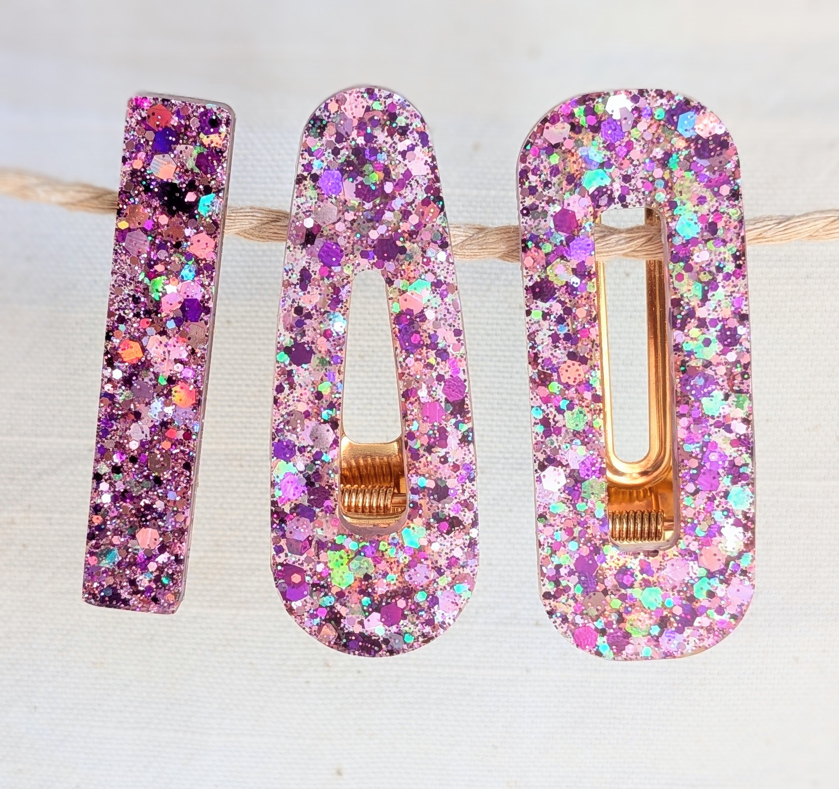 Lot de 3 barrettes résine – Coloris Songe de Licorne