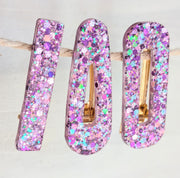 Lot de 3 barrettes résine – Coloris Songe de Licorne