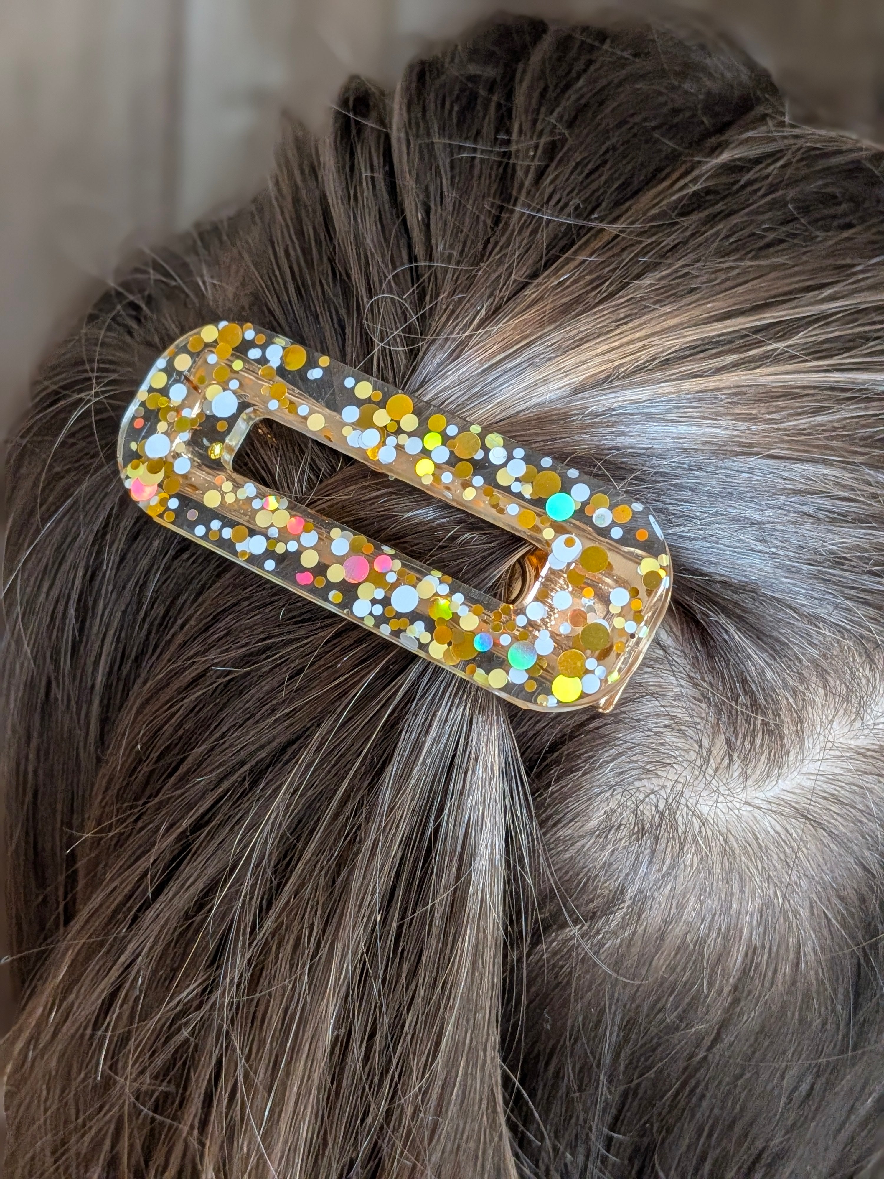Lot de 3 barrettes résine – Coloris Bulles de Champagne