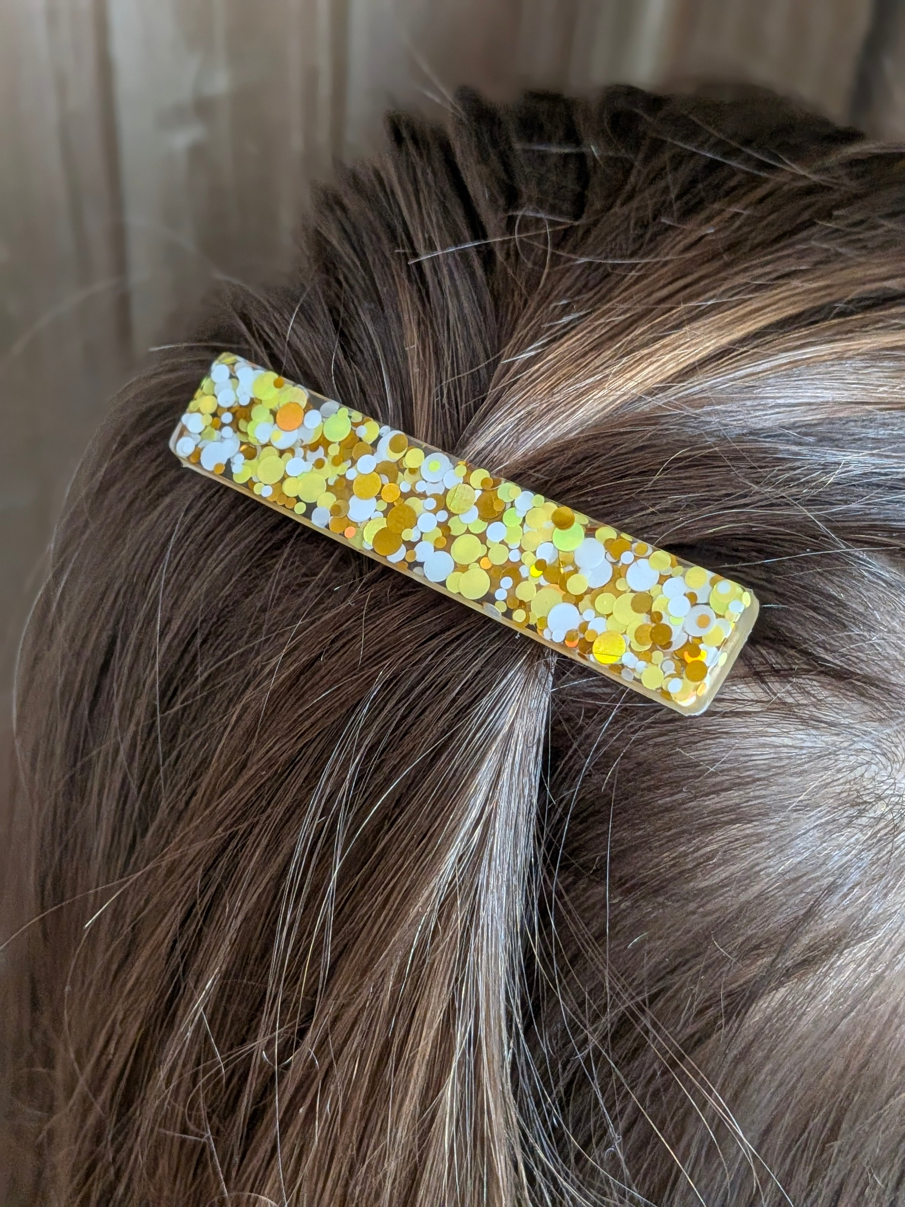 Lot de 3 barrettes résine – Coloris Bulles de Champagne