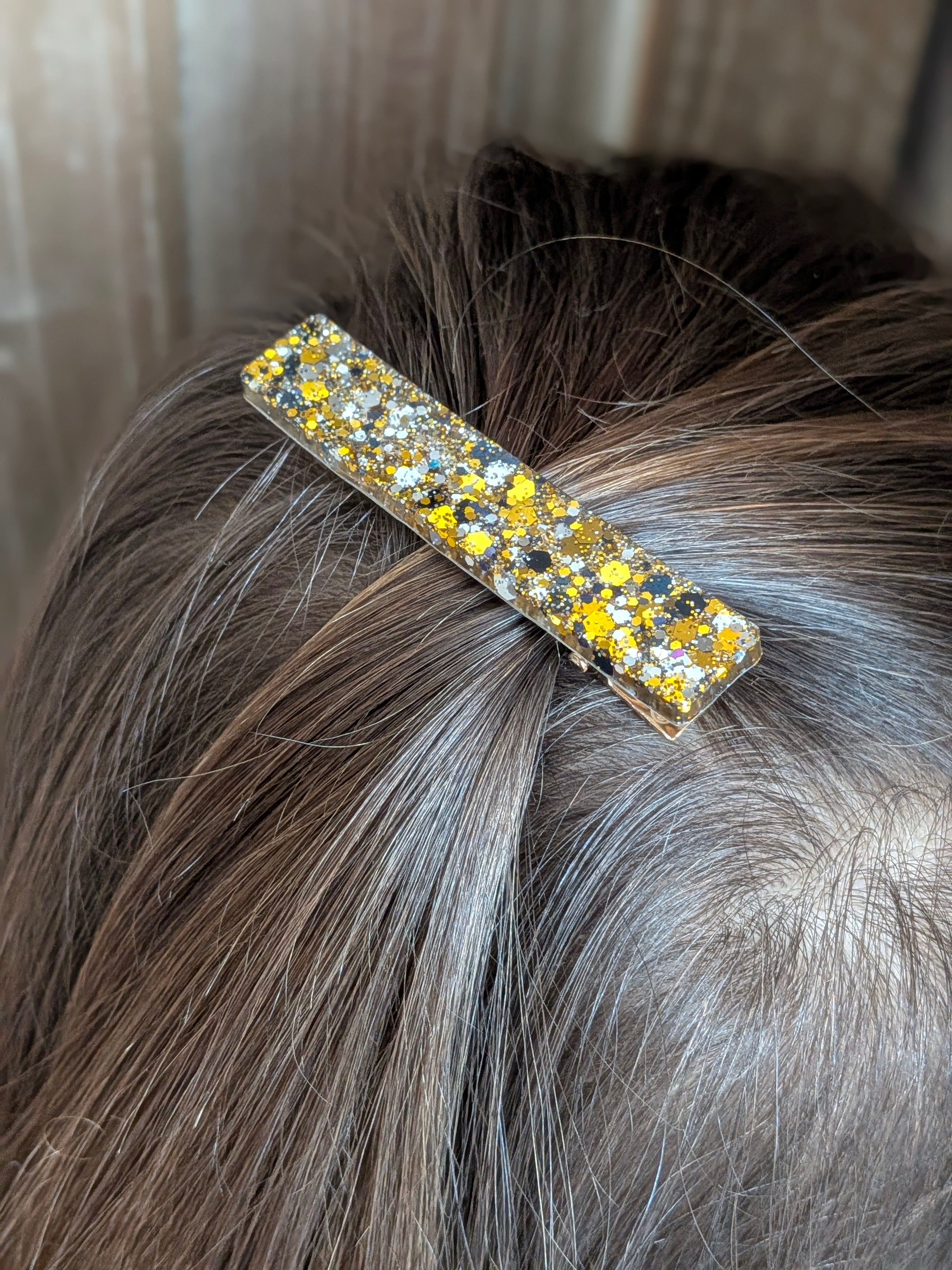 Lot de 3 barrettes résine - Coloris Paillettes de Minuit