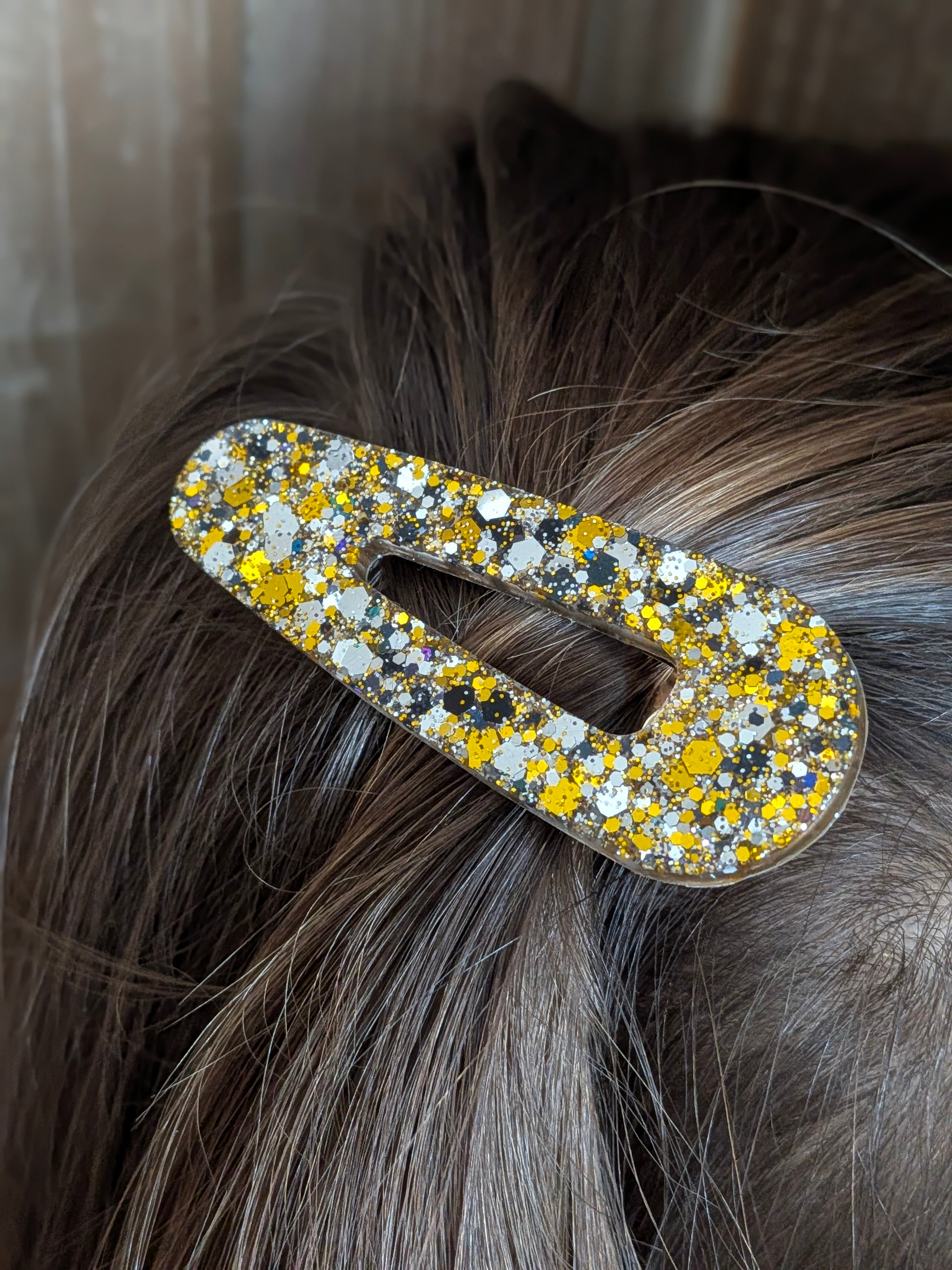 Lot de 3 barrettes résine - Coloris Paillettes de Minuit