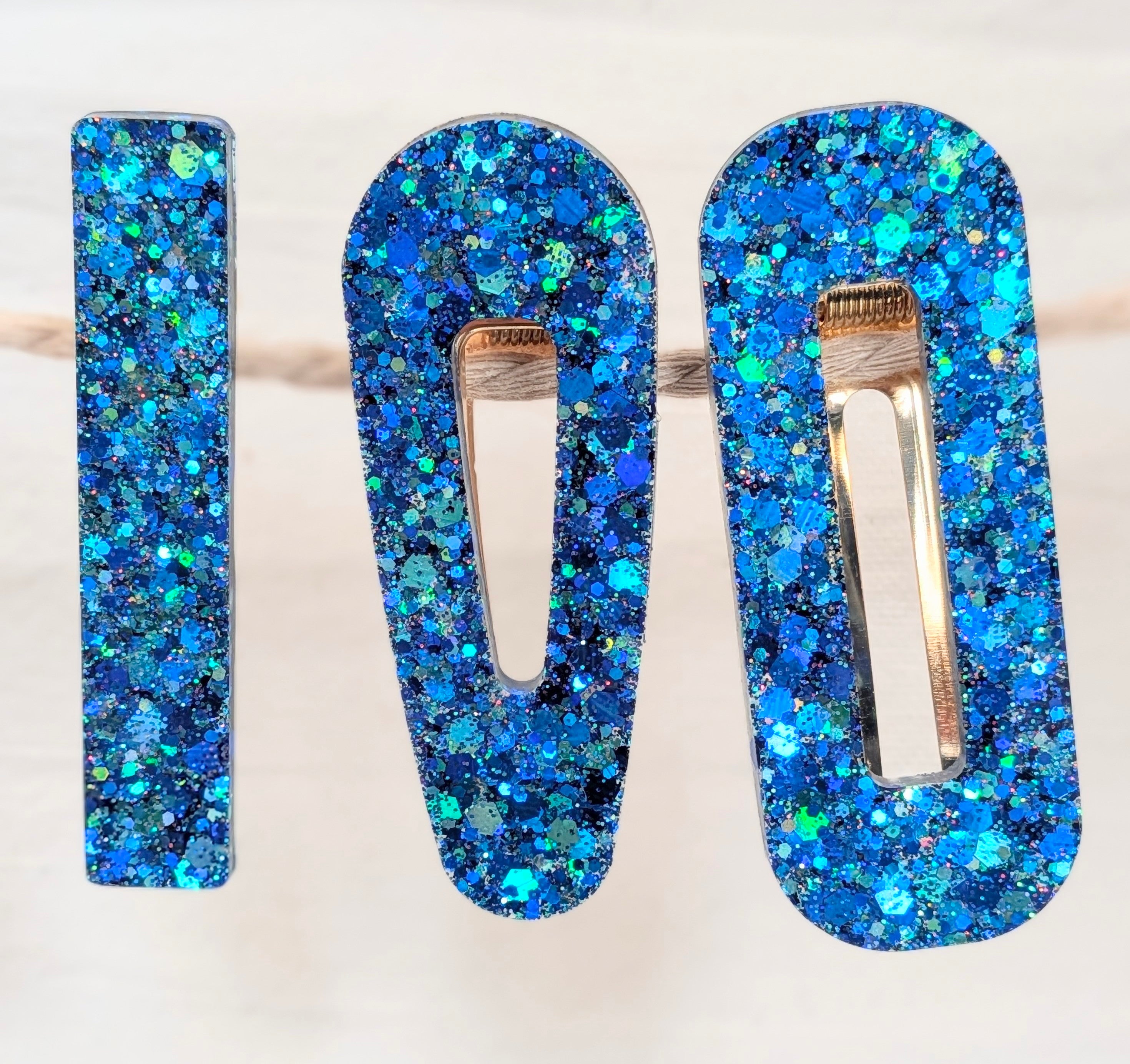 Lot de 3 barrettes résine – Coloris Océan Galactique