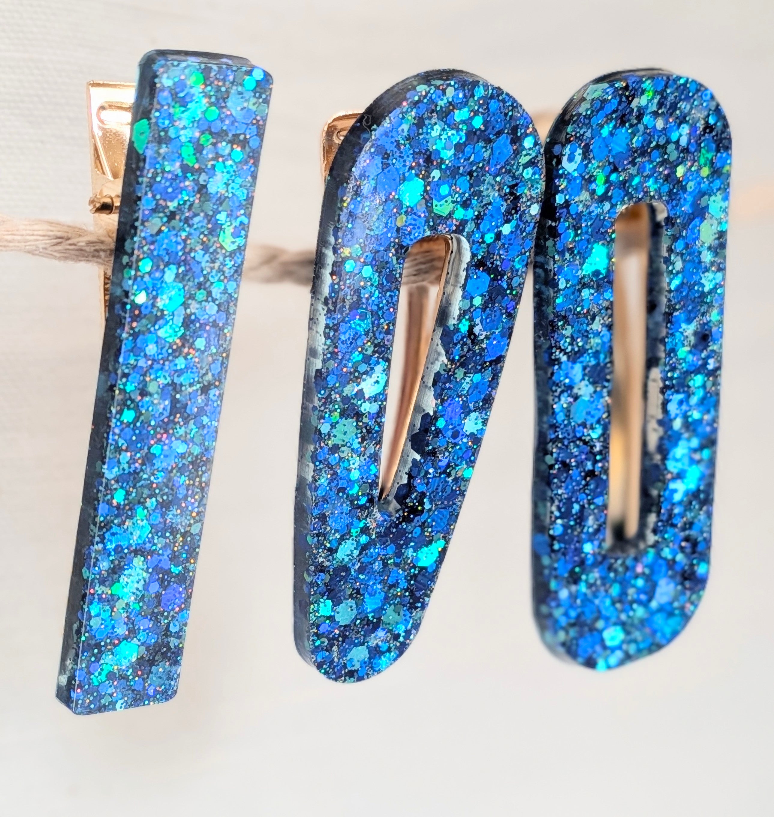 Lot de 3 barrettes résine – Coloris Océan Galactique