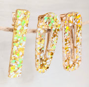 Lot de 3 barrettes résine – Coloris Bulles de Champagne