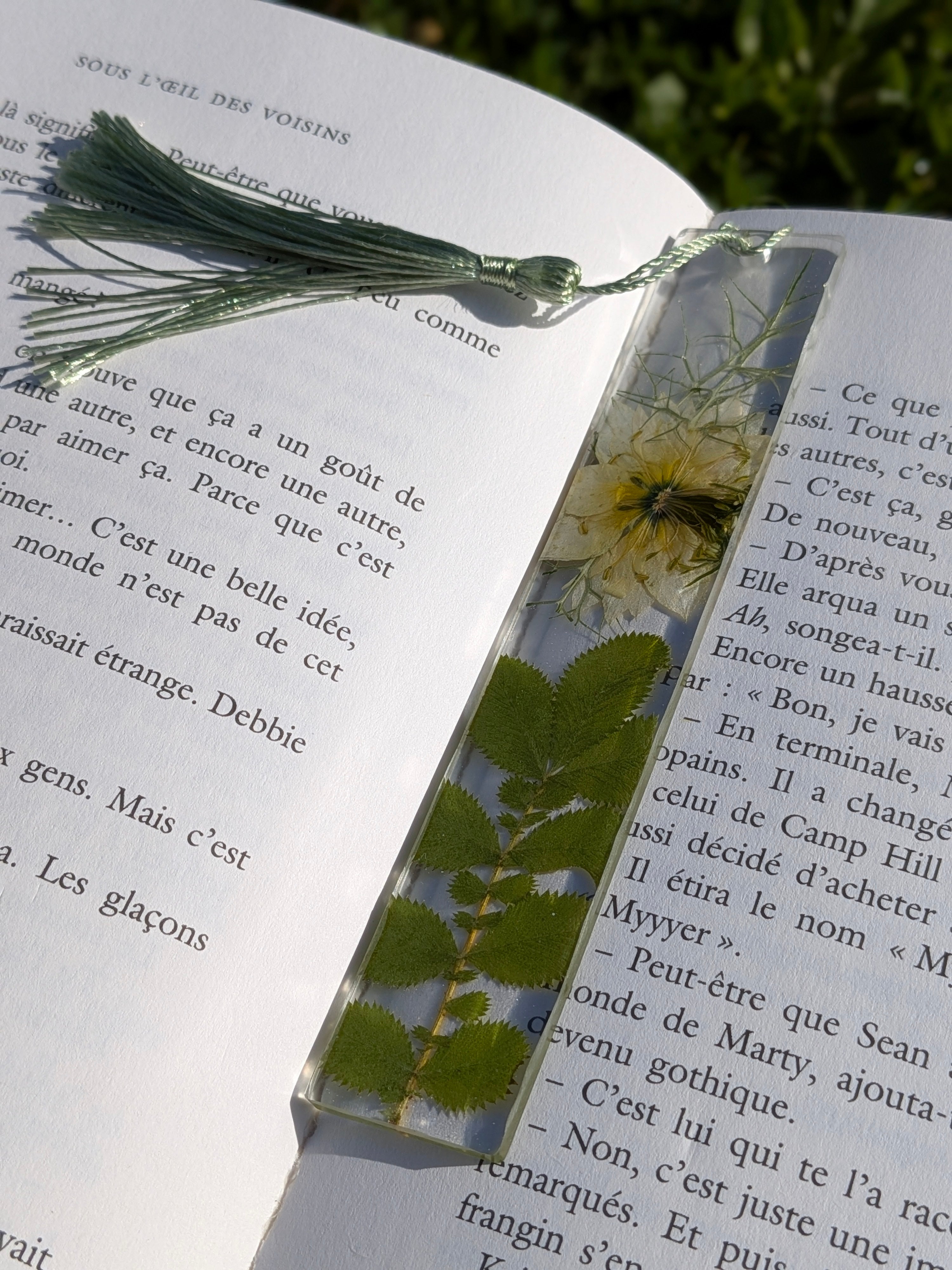 Marque-page résine époxy — Bouquet Naturel 🌿🌿