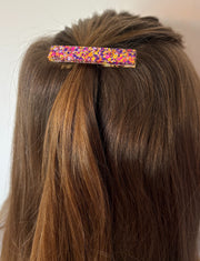 Barrette rectangle résine – Coloris Fiesta Dorée