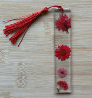 Marque-page en résine époxy — Bouquet Rouge Passion