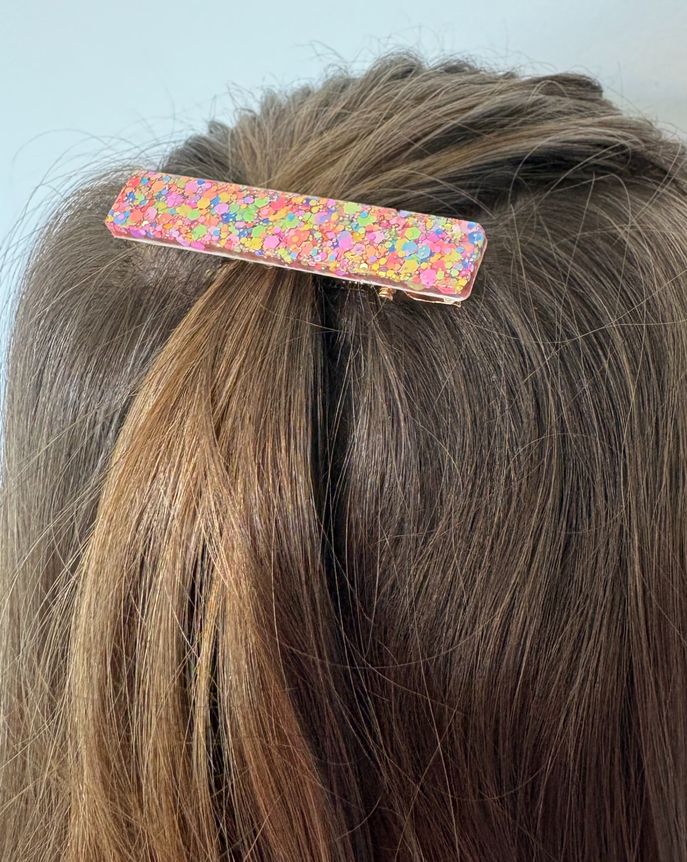 Lot de 3 barrettes résine – Coloris Carnaval Soleil