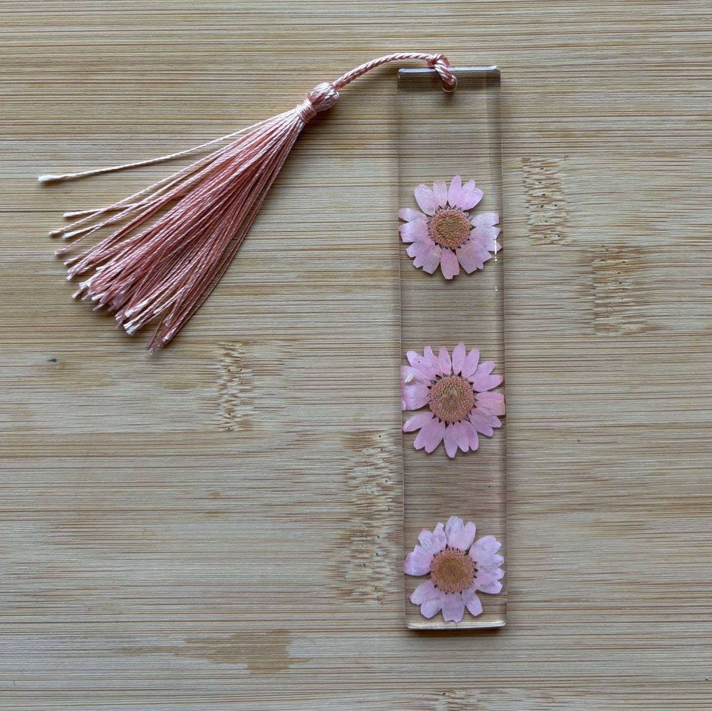Marque-page résine époxy — Bouquet Roses 🌺