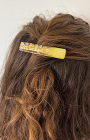 Barrette rectangle résine – Coloris Prairie en Fleurs