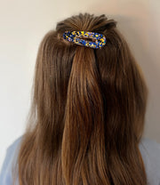 Barrette Ovale résine - Coloris Galaxy Confettis