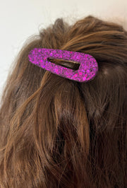 Barrette goutte résine – Coloris Améthyste Électrique