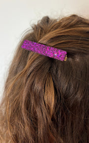 Barrette rectangle résine – Coloris Améthyste Électrique