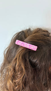 Barrette rectangle résine – Coloris Éclat Bonbon