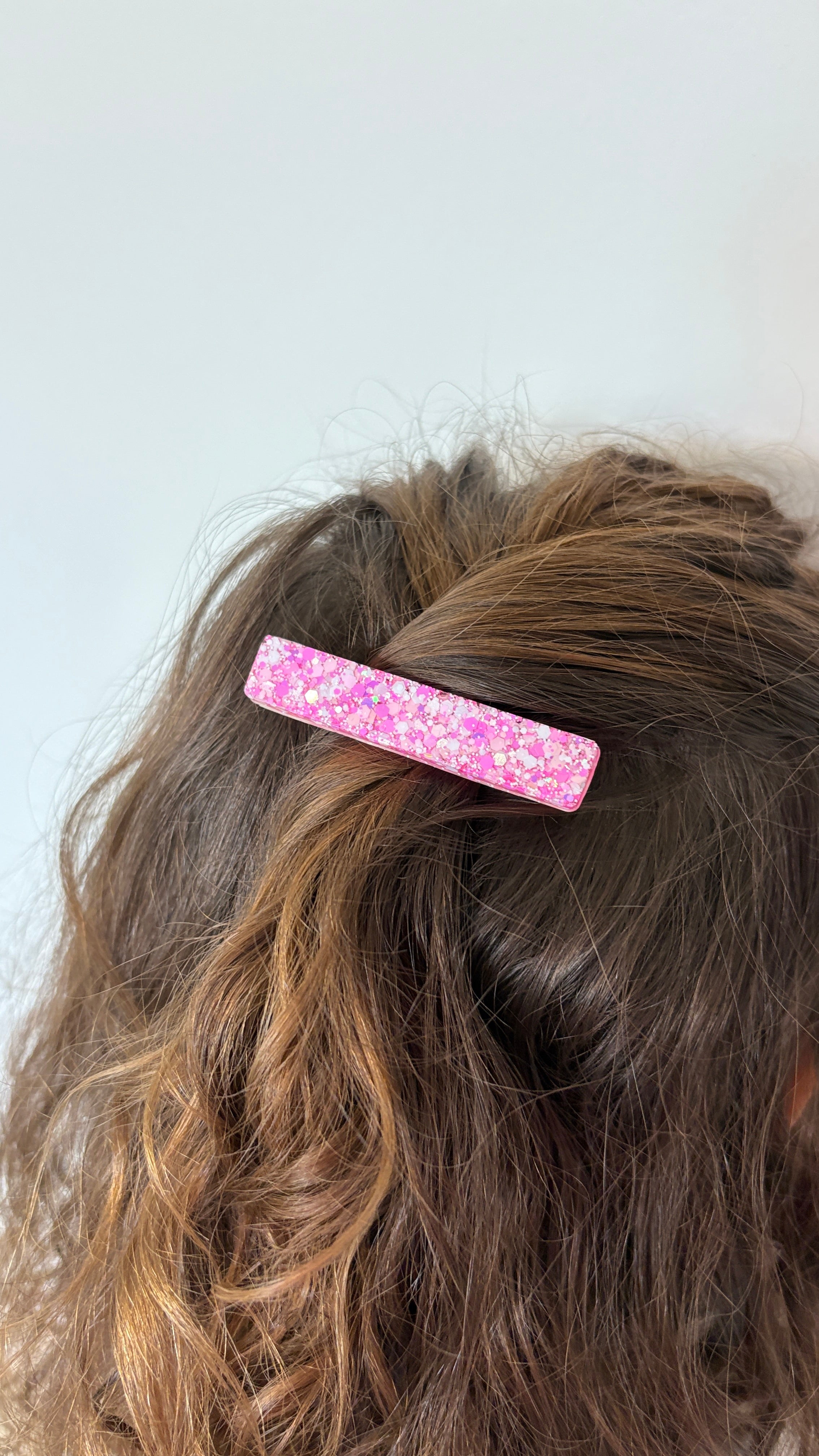 Barrette rectangle résine – Coloris Éclat Bonbon