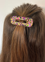 Barrette ovale résine – Coloris Nuit Disco