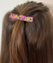 Barrette rectangle résine – Coloris Nuit Disco