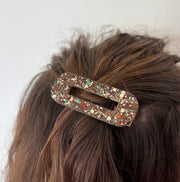 Barrette ovale résine – Coloris Terre Stellaire