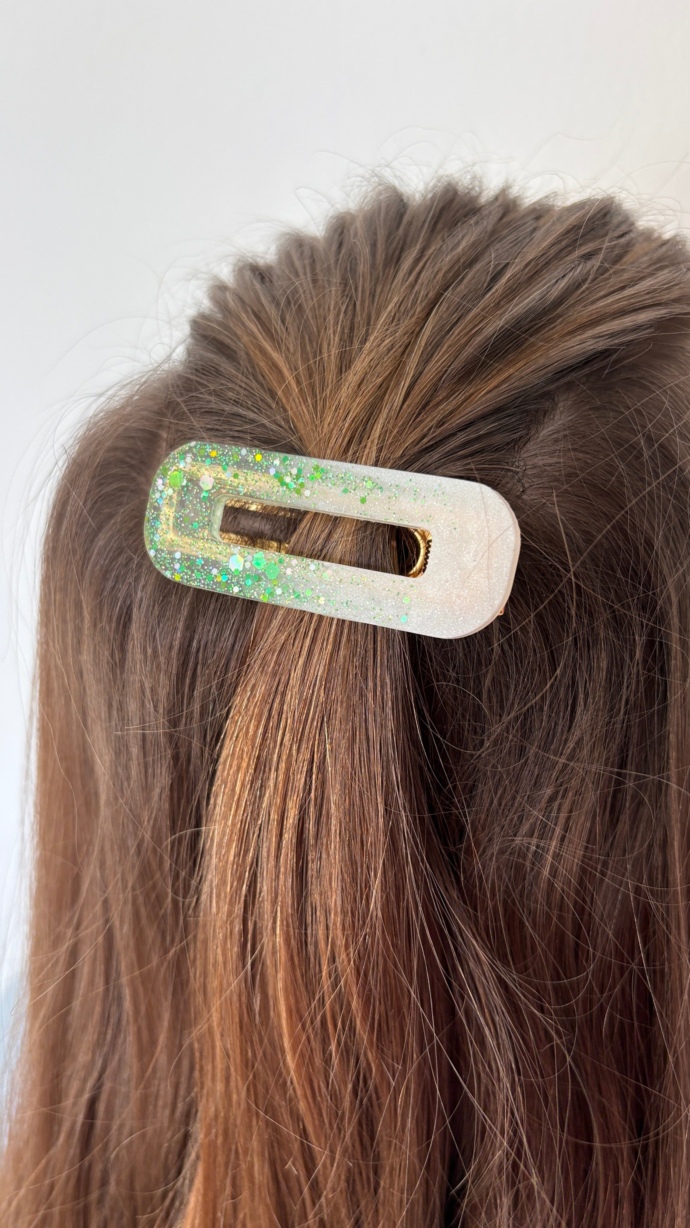 Lot de 3 barrettes résine – Rosée d'Émeraude