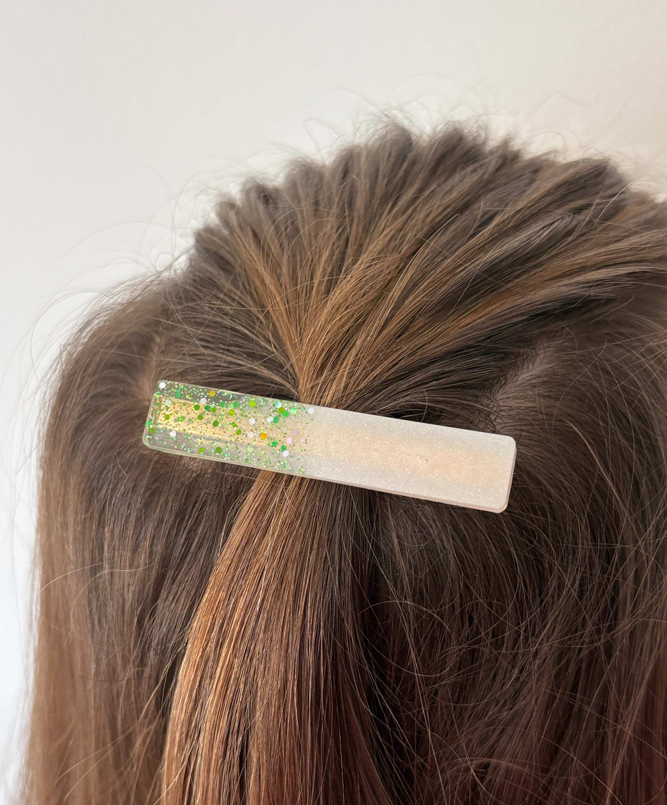 Lot de 3 barrettes résine – Rosée d'Émeraude