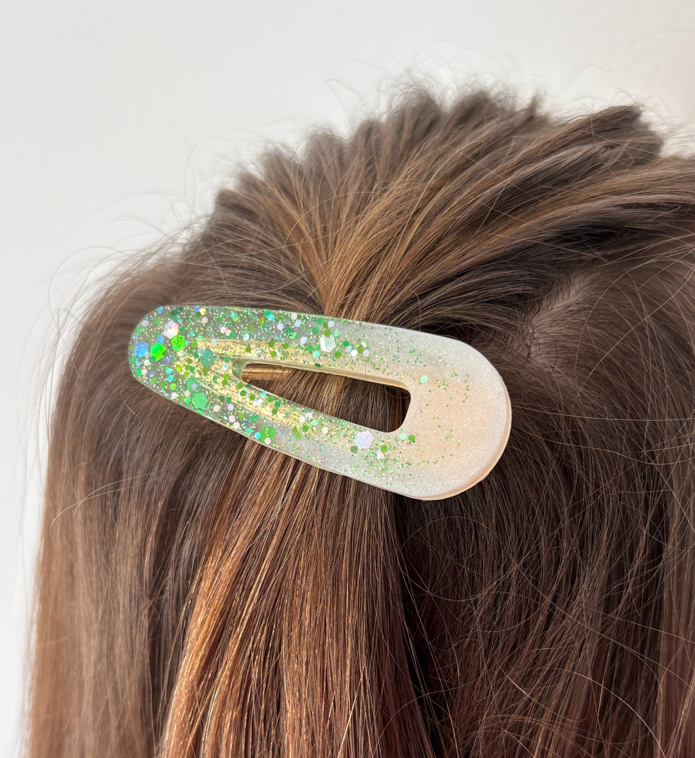 Lot de 3 barrettes résine – Rosée d'Émeraude