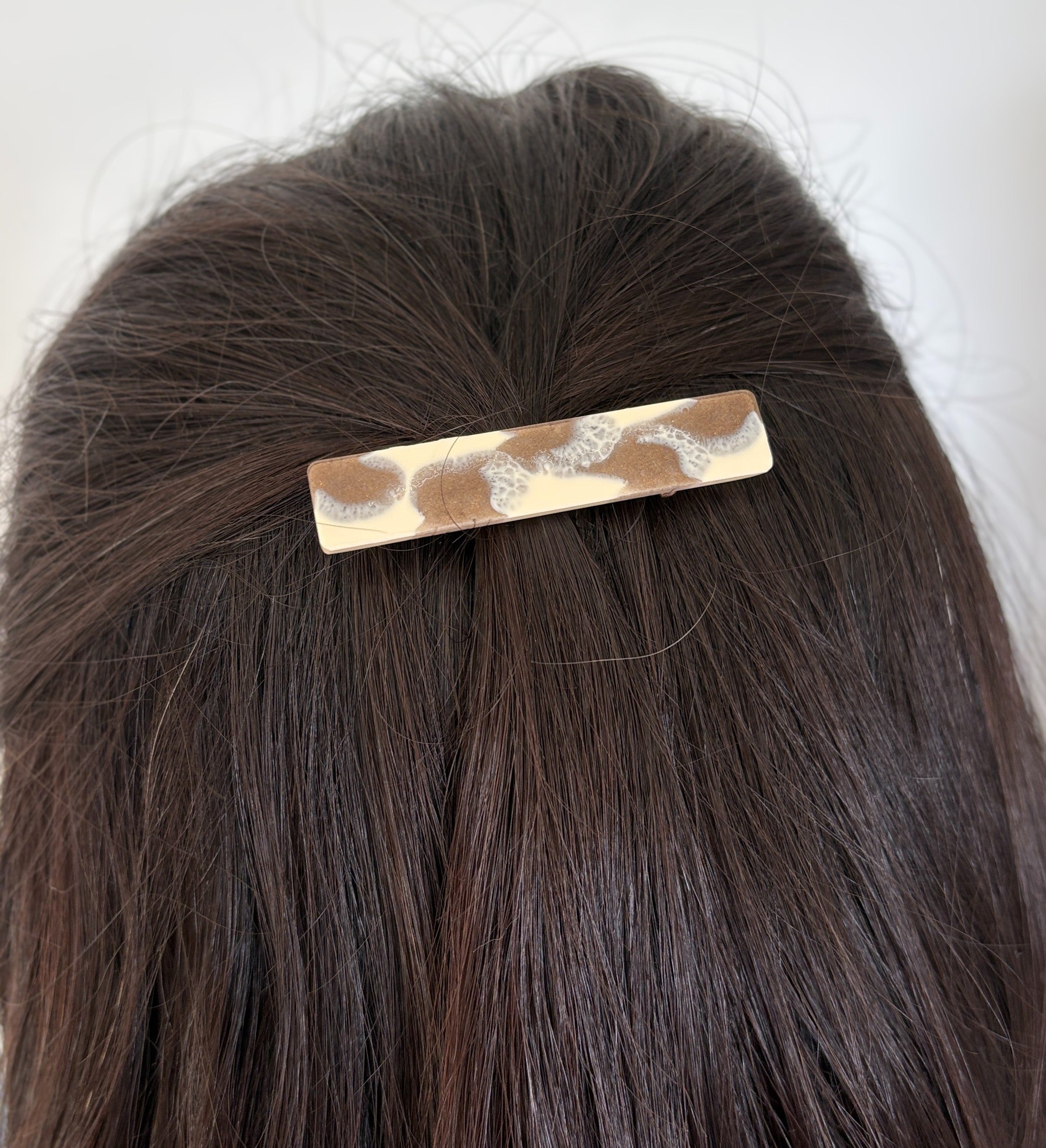 Lot de 3 barrettes résine – Coloris Marbre Caramel