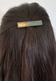 Barrette rectangle résine – Coloris Minuit Doré