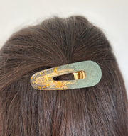 Barrette goutte résine – Coloris Minuit Doré