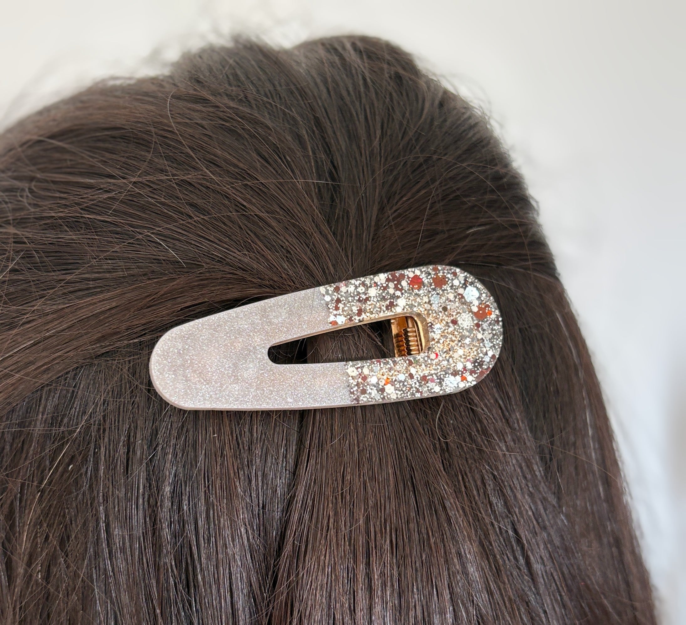 Lot de 3 barrettes résine – Coloris Givre & Grenat
