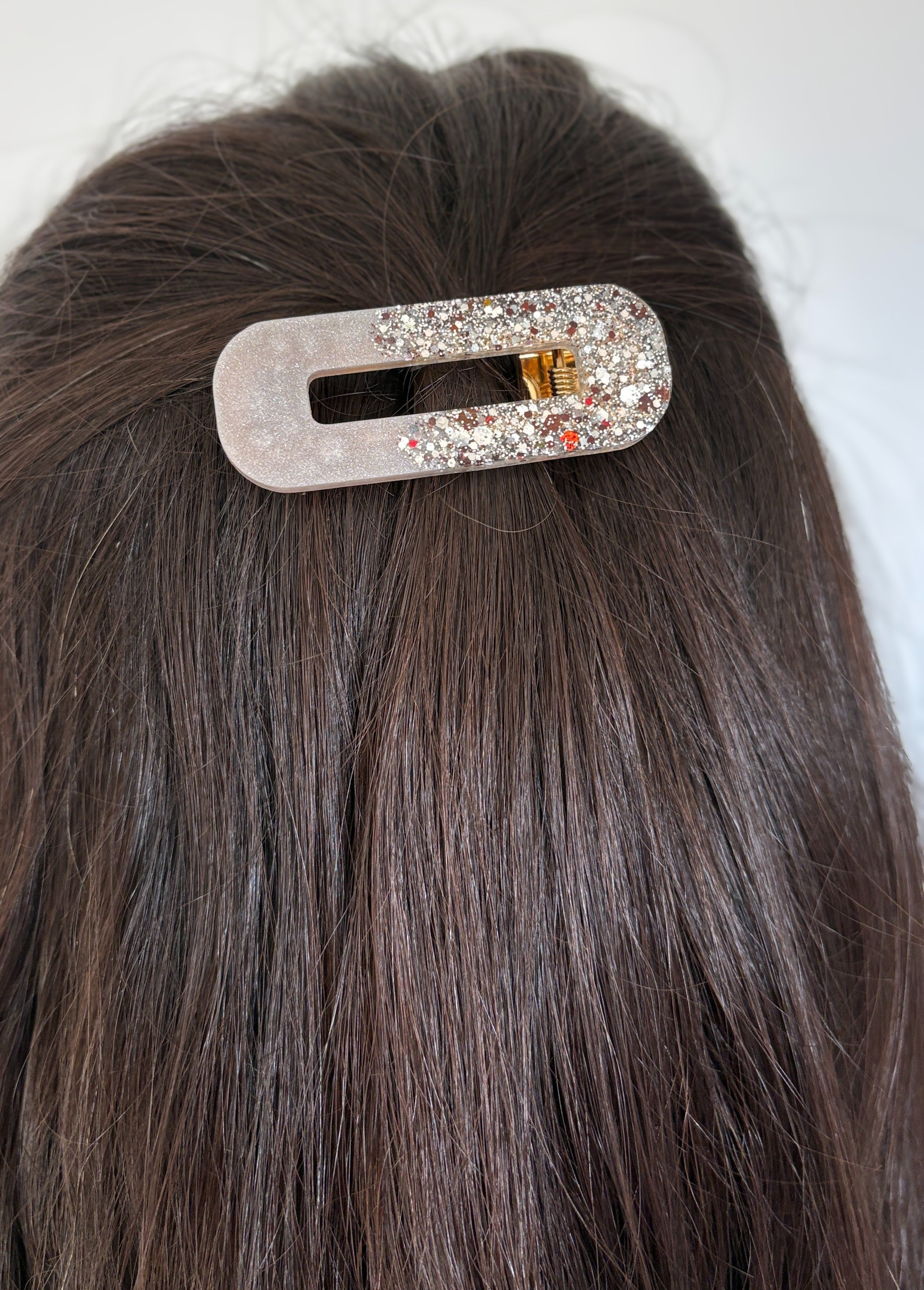 Lot de 3 barrettes résine – Coloris Givre & Grenat