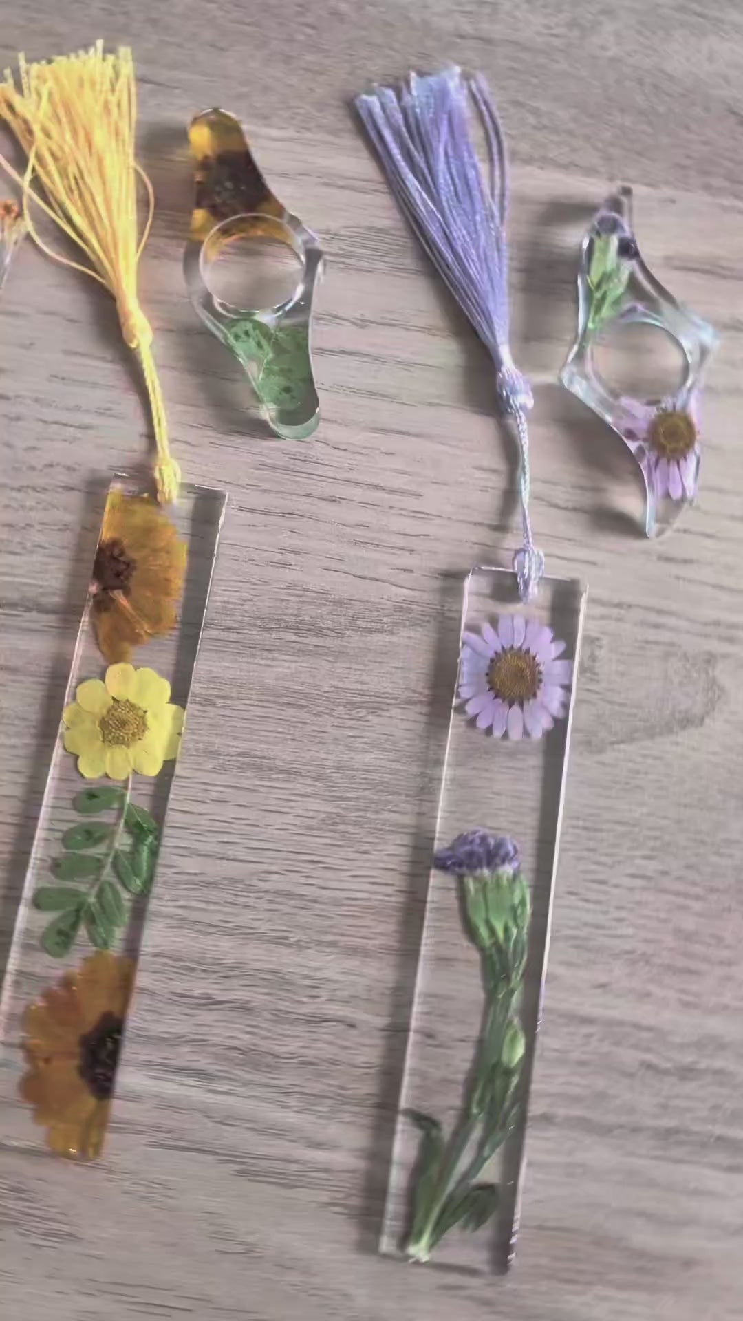 Charger la vidéo : Marque-page résine époxy — Bouquet Automne 🏵