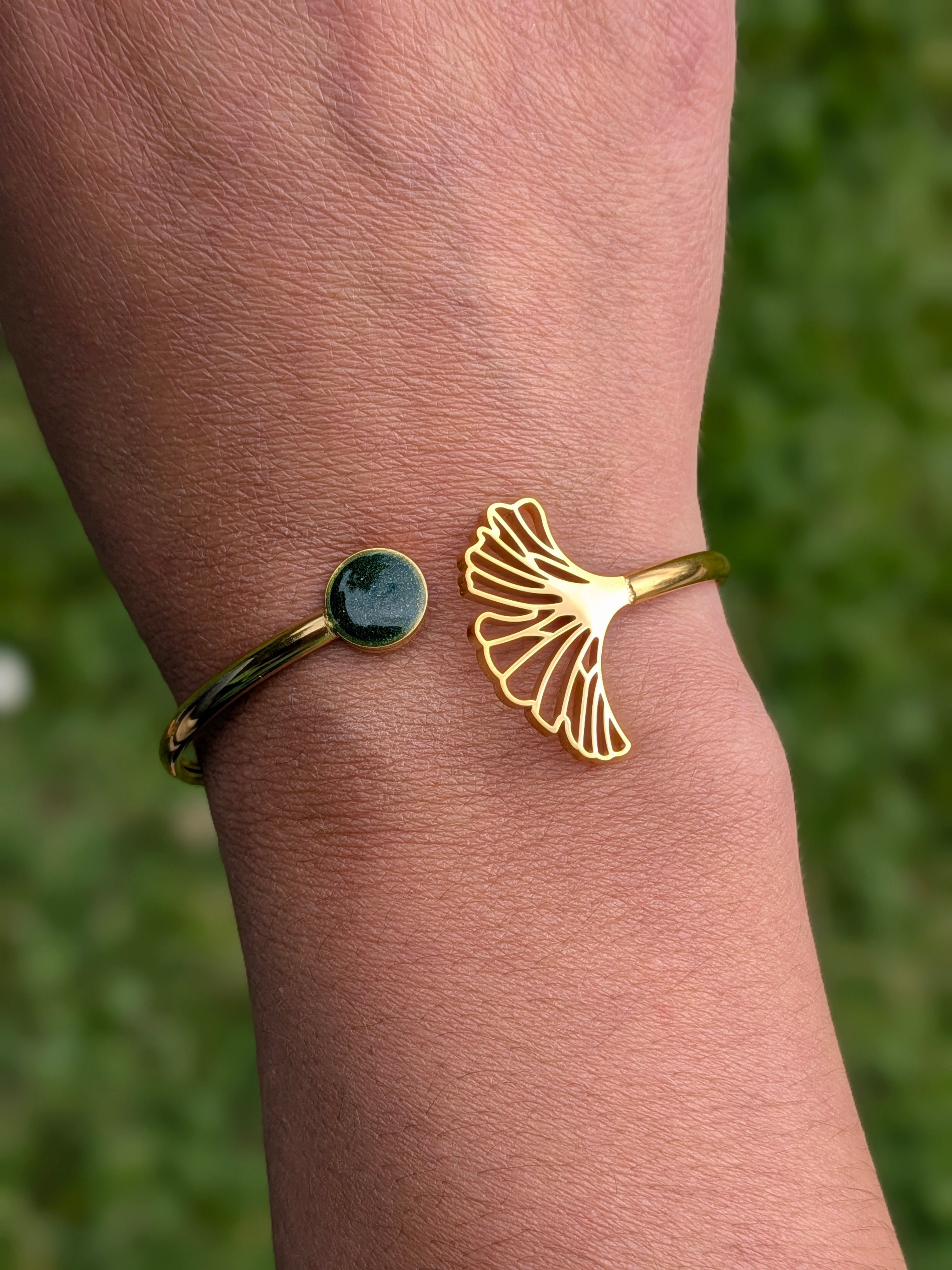 Bracelet Feuille Vert