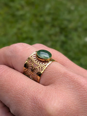Bague fleurie Verte