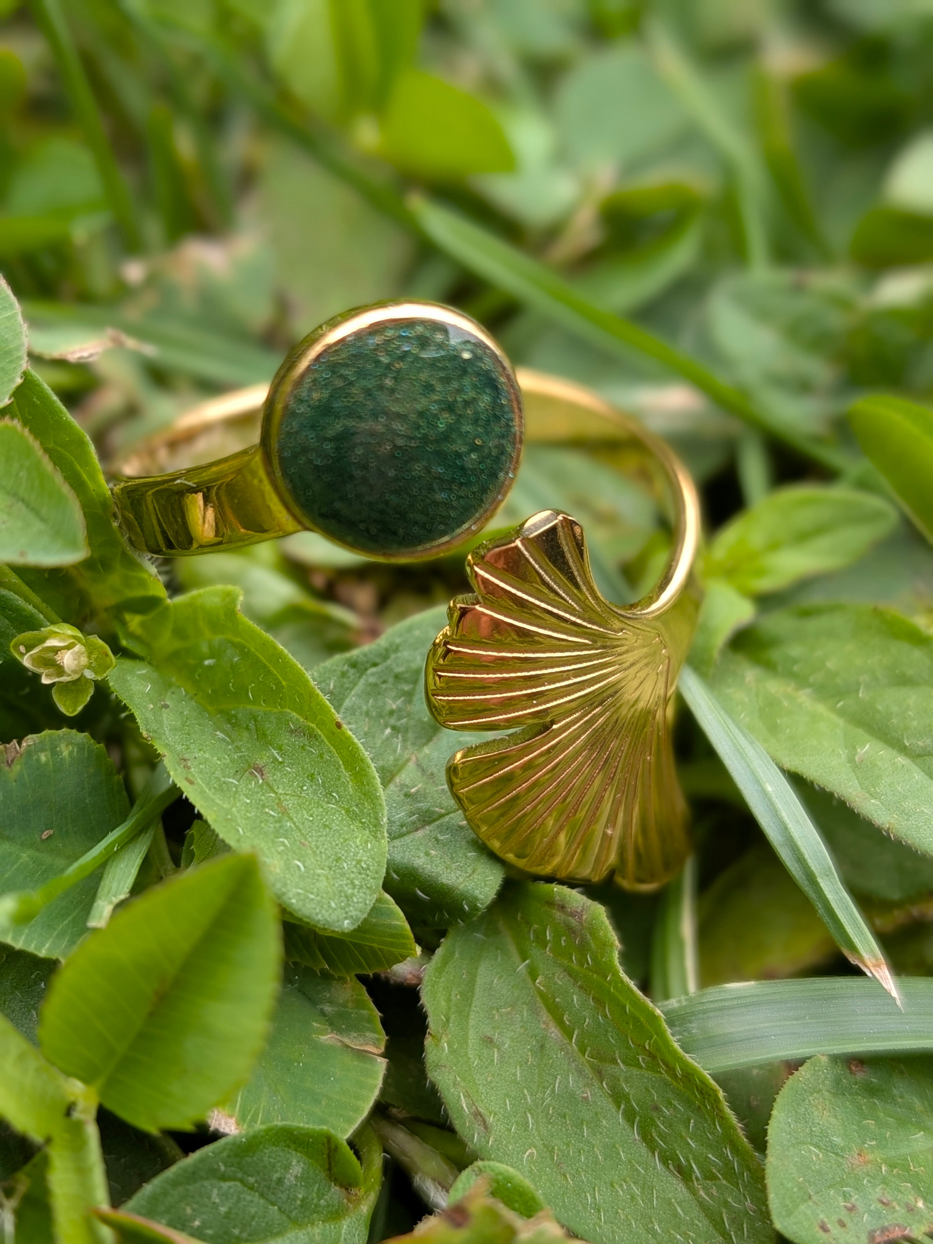 Bague Feuille Verte