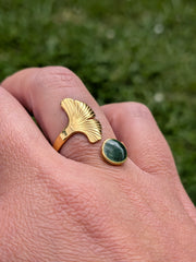 Bague Feuille Verte