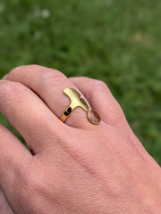 Bague Feuille marron