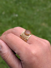 Bague fleurie Marron