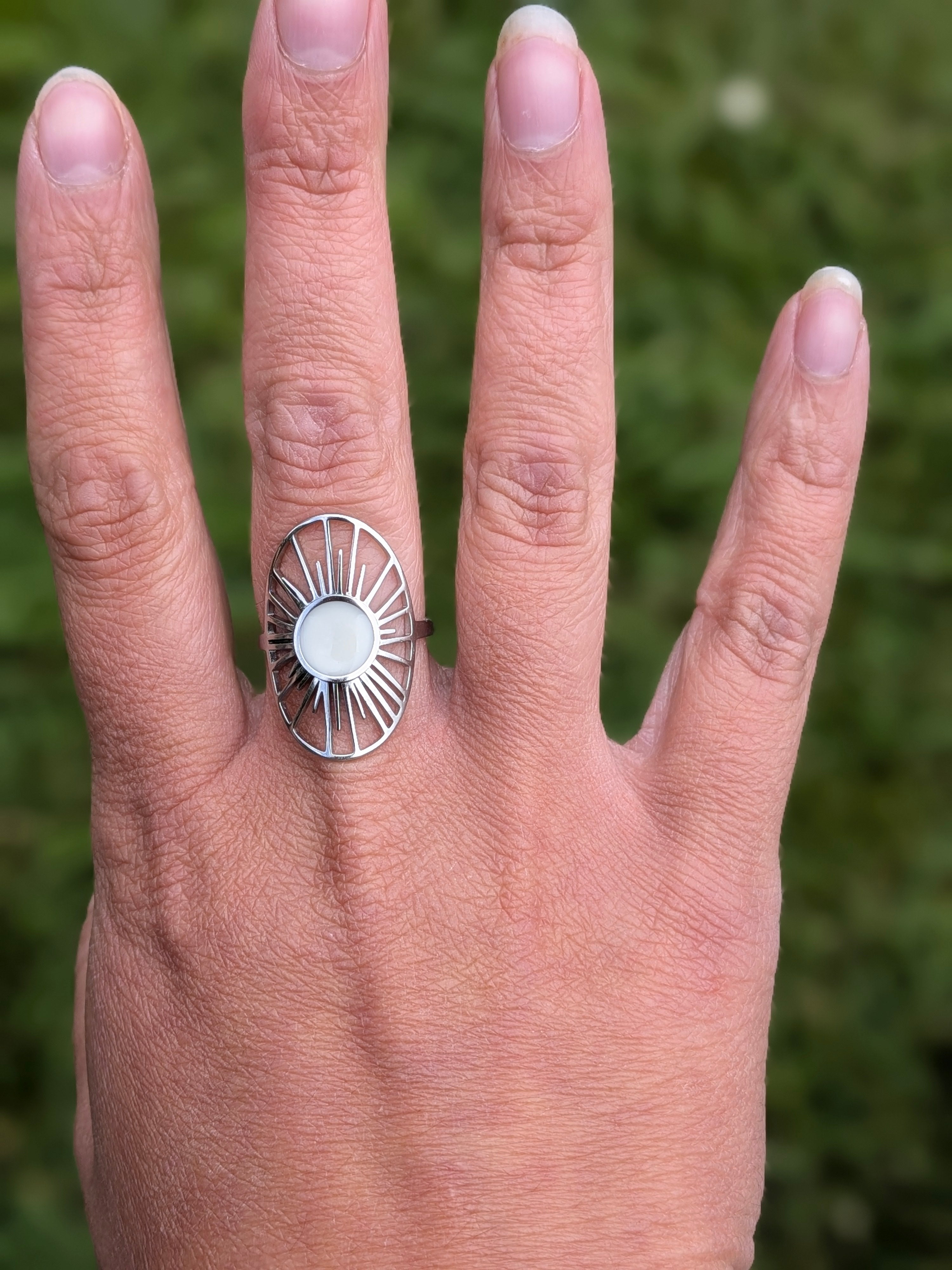 Bague Beige Argentée
